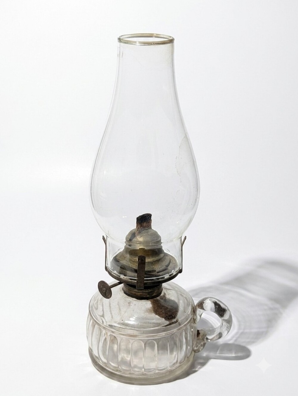 P&A Queen Mary "Glass Finger" Vintage Kerosene Oil Lamp (Plume And Atwood)